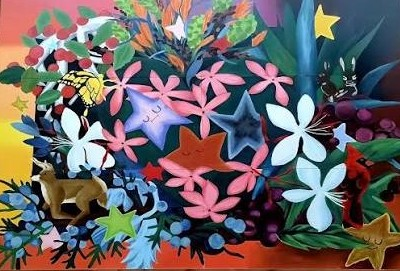 A photo of 糖心Vlog视频's first permanent mural, designed by Haley Greenfeather English, located at the Land Acknowledgment Courtyard. (Courtesy Photo)