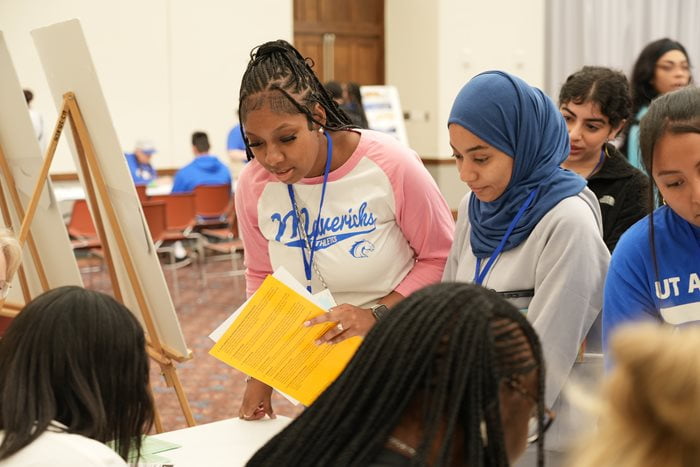 UTA School of Social Work Students participate in an interprofessional education (IPE) module on April 7, 2025.