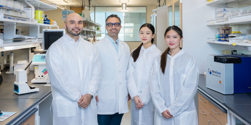 Soroush Ghaffari (second from left) and his students