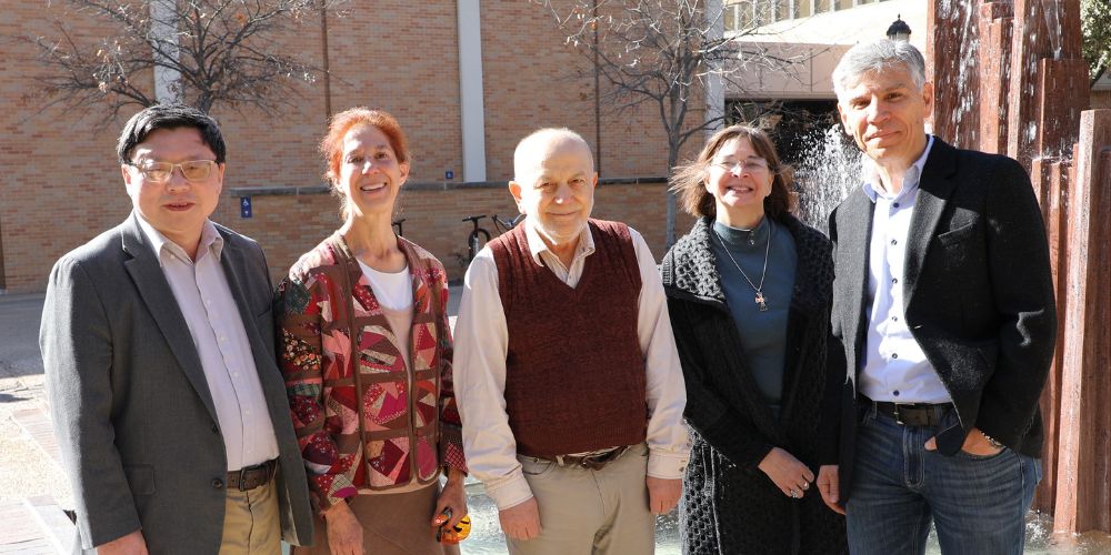 UTA math faculty (from left to right): Jianzhong Su, Barbara Shipman, Tuncay Aktosun, Ruth Gornet, Hristo Kojouharov