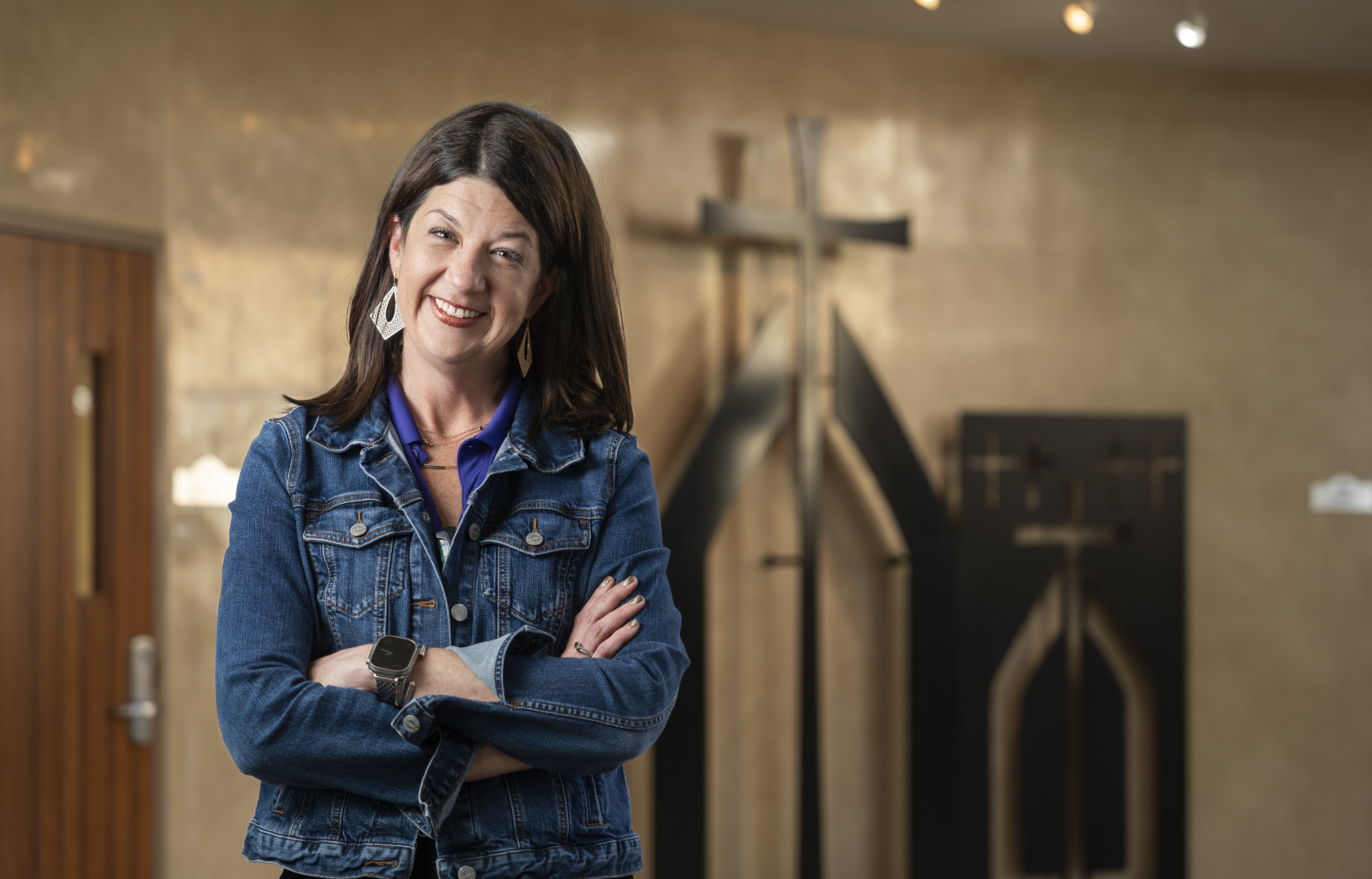Heather Reynolds, president and CEO of Catholic Charities Fort Worth, poses for a photo. (Photo by Juan Guajardo)