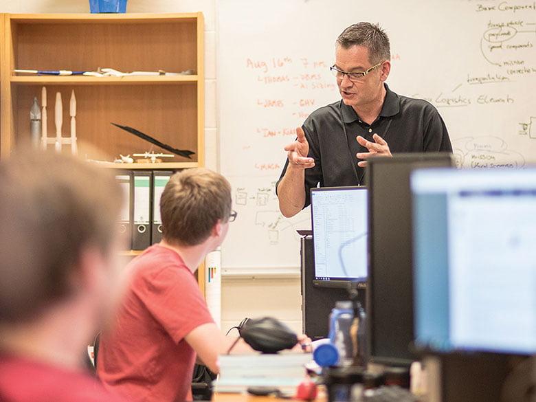 A professor teaching a class