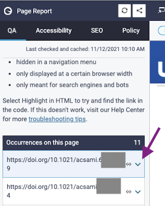 screenshot in siteimprove