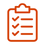 Accountability orange clipboard icon