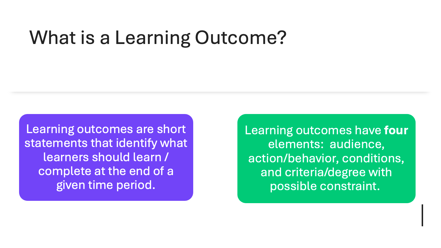 ABCD of learning outcome
