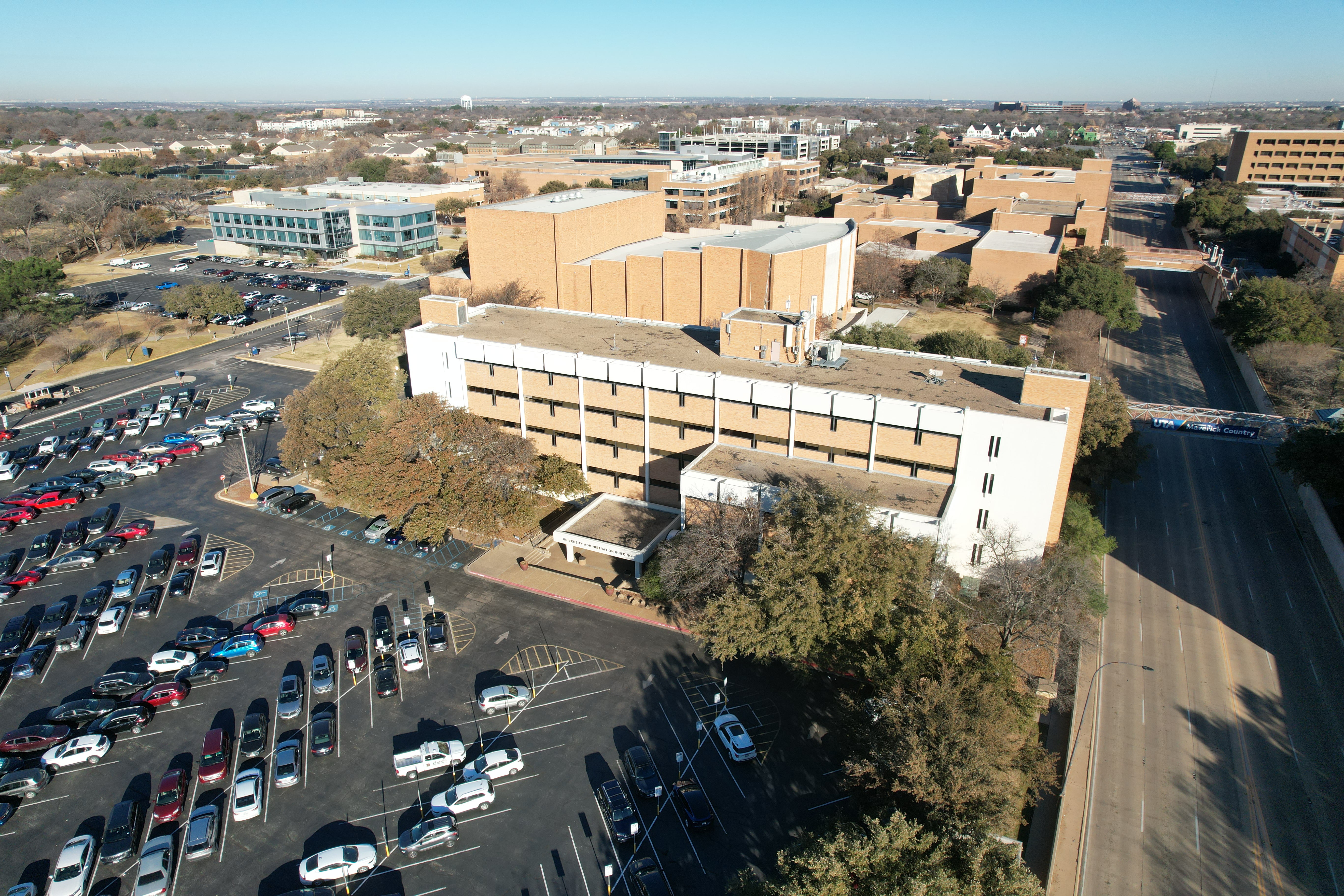 aerial view of University Administration Building