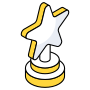 icon of an award with a star on top