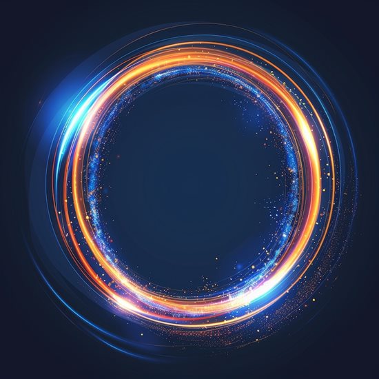 Orange and blue circle ring