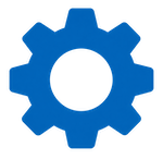 blue cog icon
