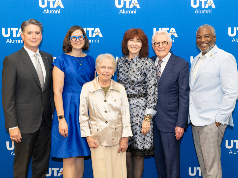 Distinguished Alumni Awards Awardees with UTA President Cowley