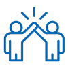 Icon of a high five between two people