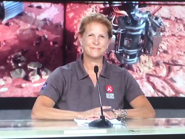 Dr. Lori Glaze at the Mars 2020 press conference