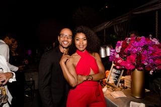 Rob Thompson and Angela Bassett