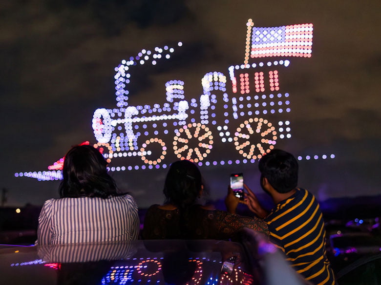 Sky Elements Drone Show July 2023 - train design