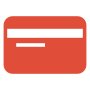 orange icon of a credit card