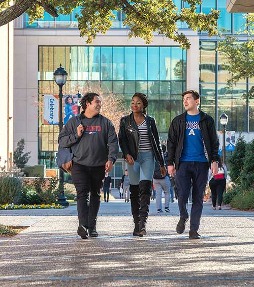 photo of students walking on campus