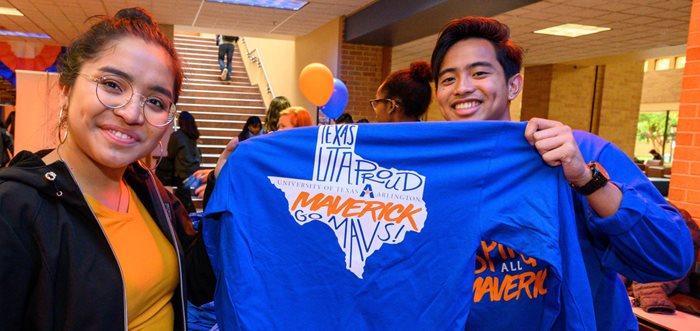 Students with Maverick T-Shirt