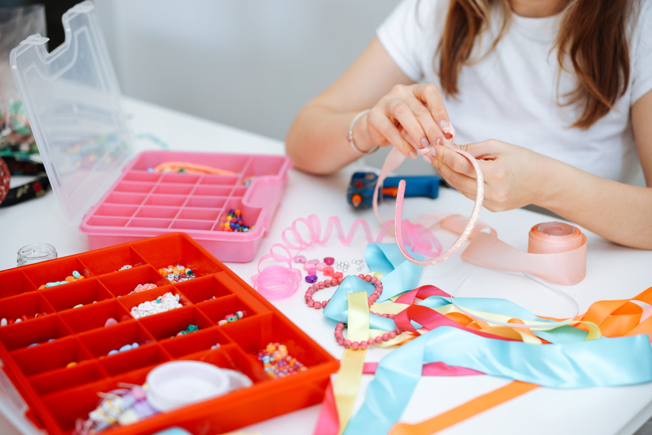 Girl working on project