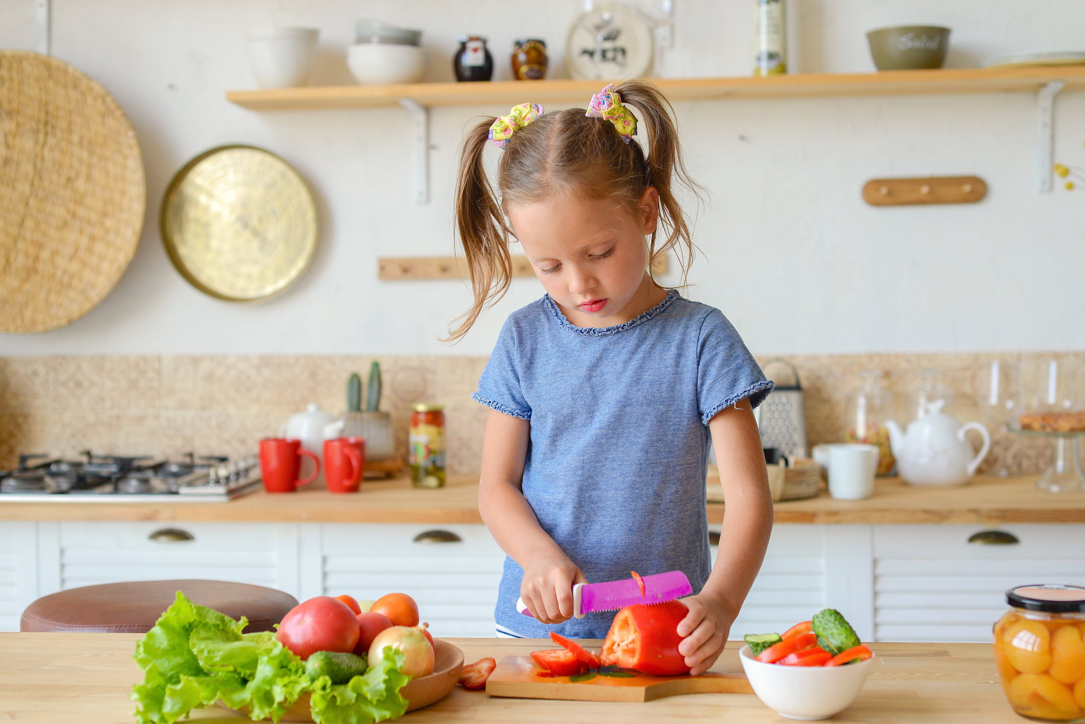 Kid preparing food