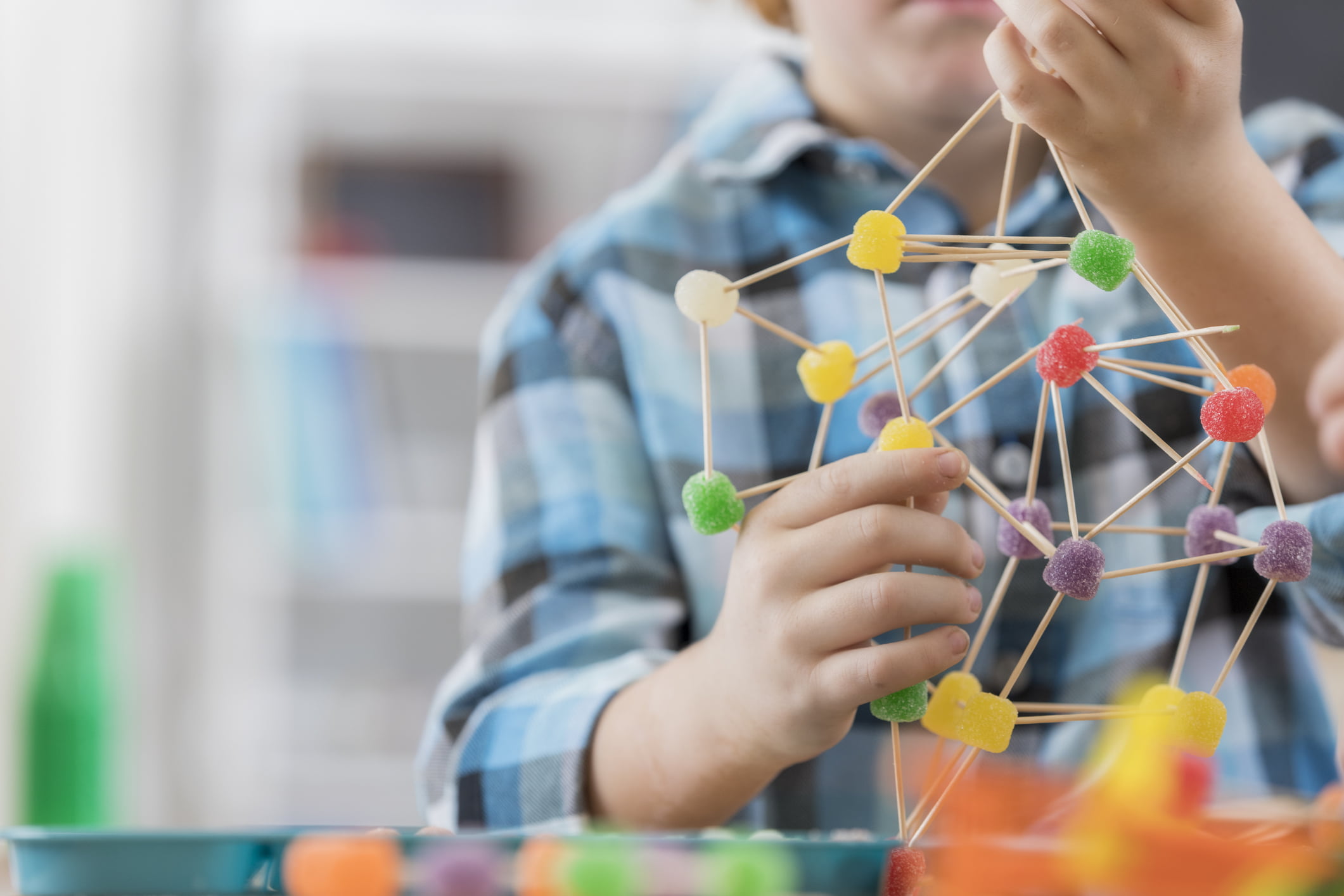 Kid working on engineering project