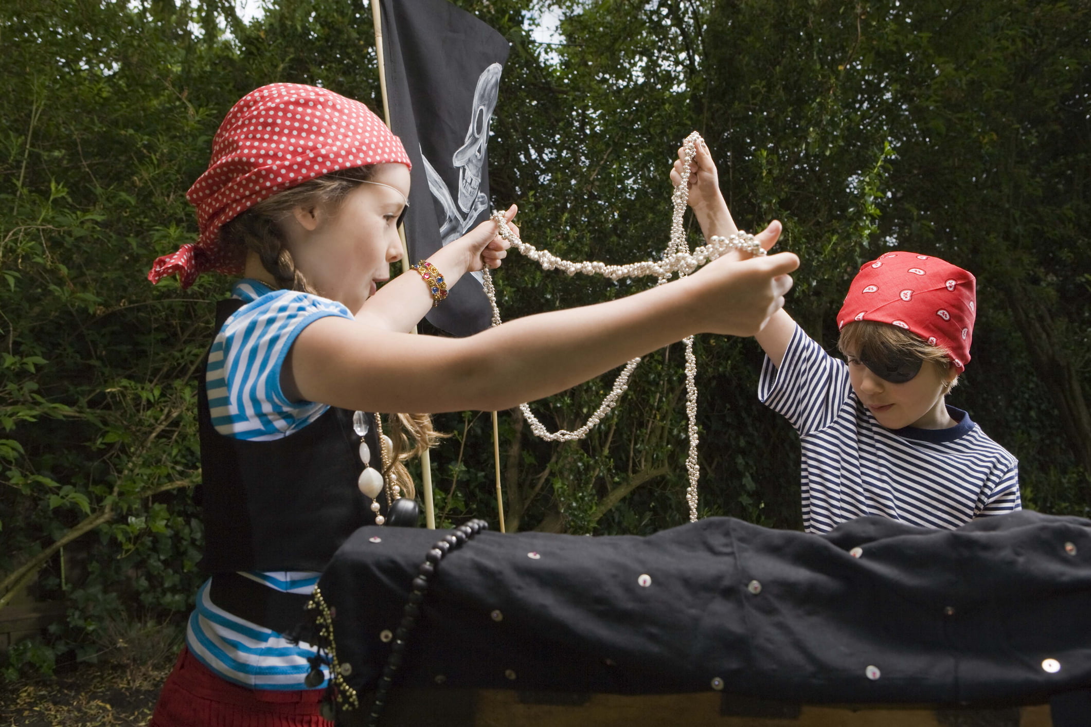 Kids playing pirates