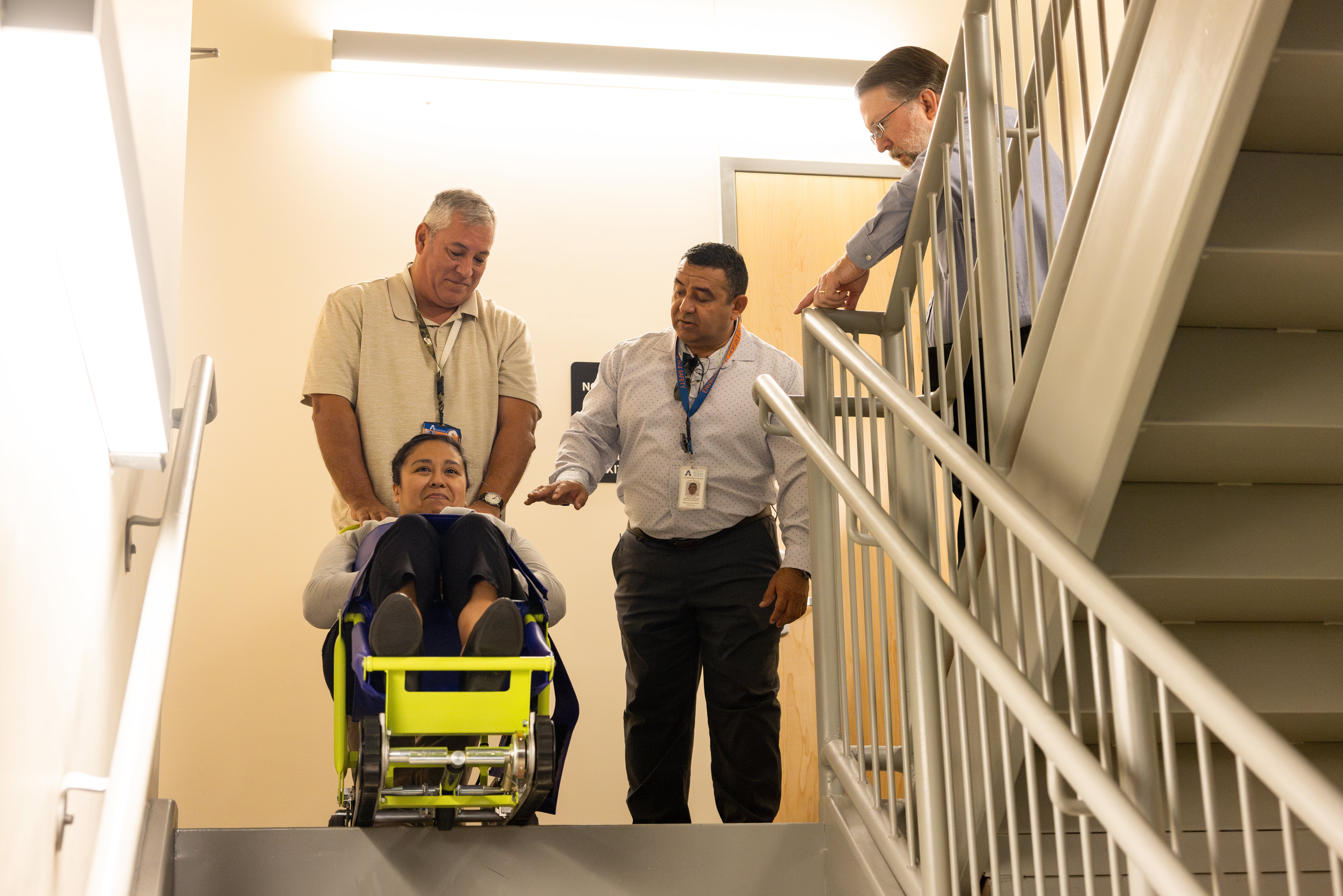 Evacuation stair chair training