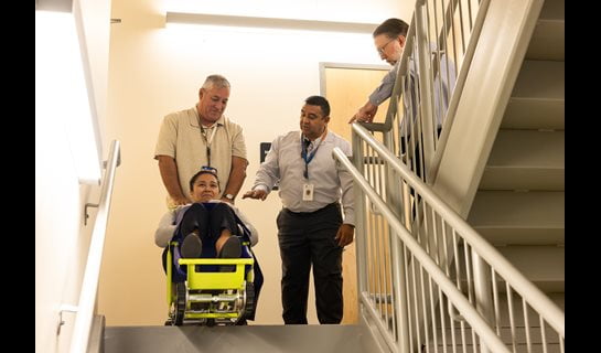 Evacuation stair chair training