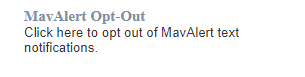 MAV Alert Opt Out
