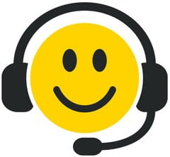 happy face wear phone headset