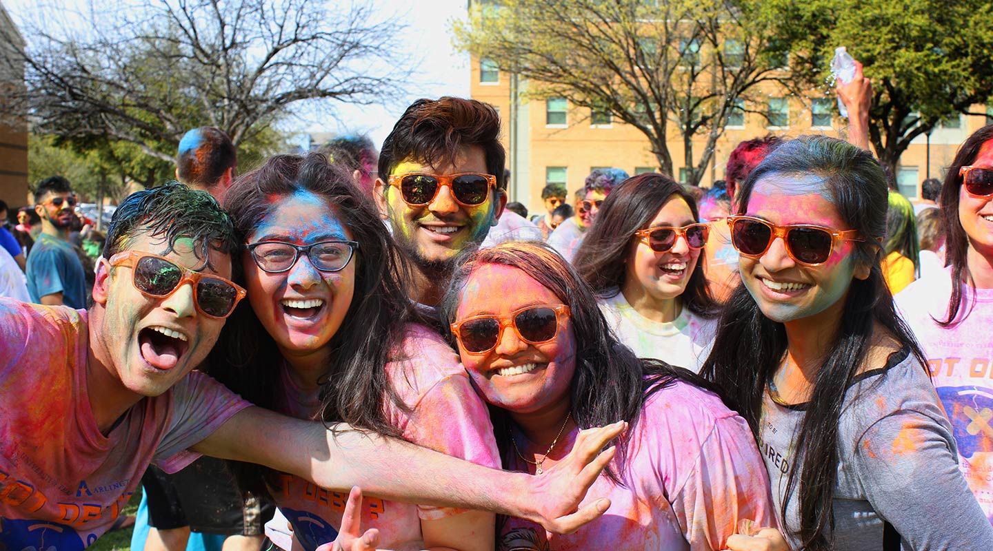 Students celebrating Holi