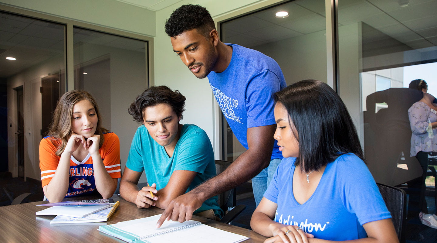 Students studying at West Hall