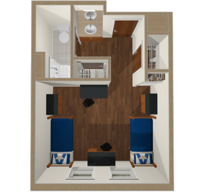 Floorplan View of Vandergriff Hall Room for Camps