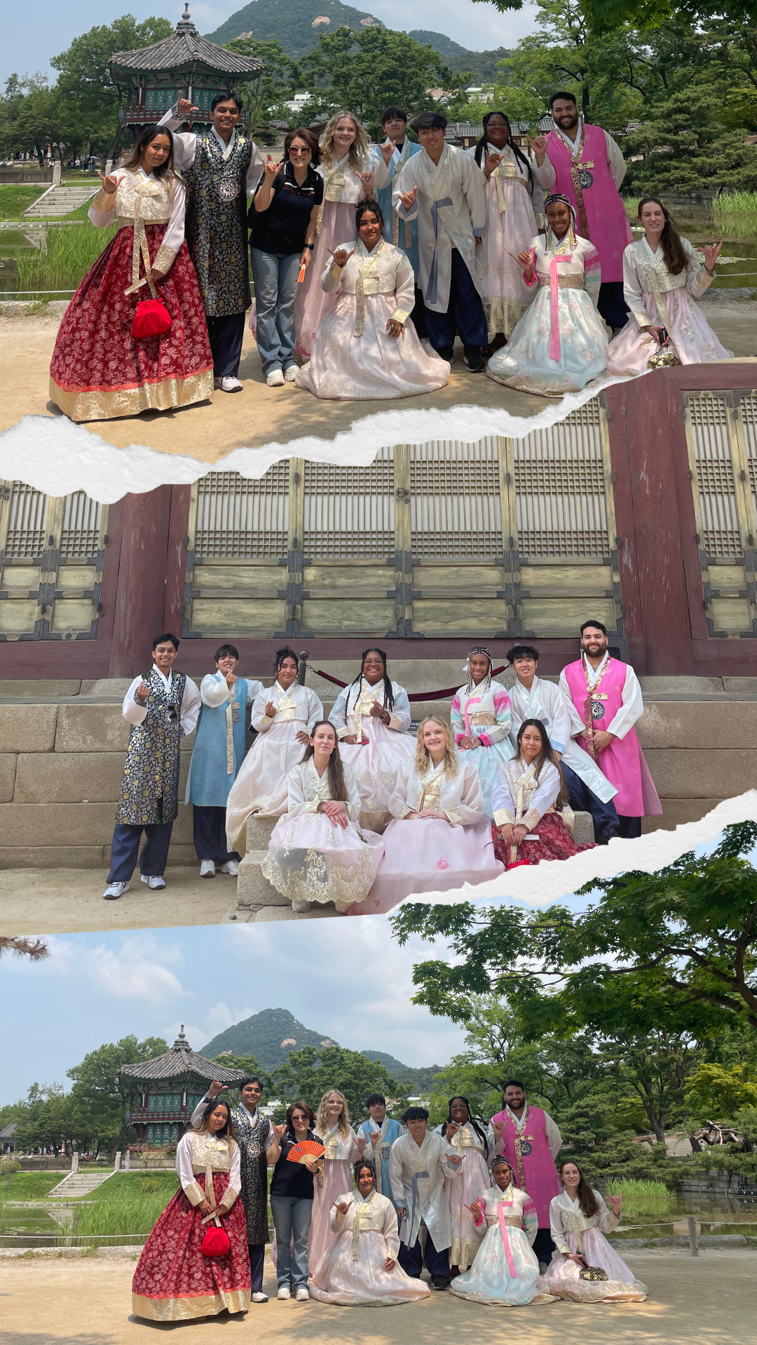 A group photo in front of the castle