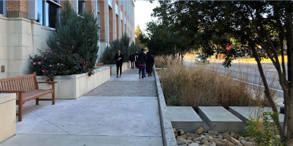 sidewalk in downtown arlington texas