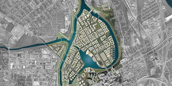 map of an island and waterways