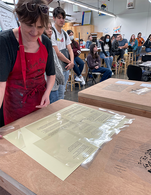 Photo of student creating artistic piece 