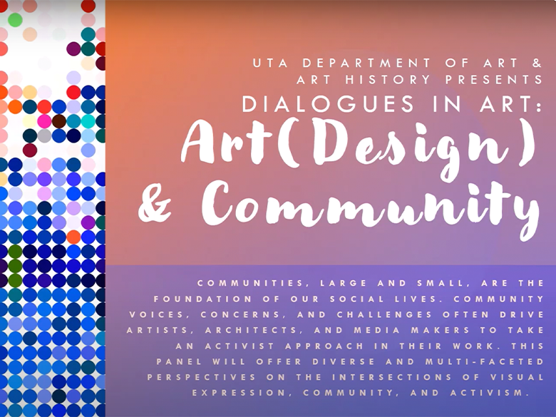 a flyer from the art and community dialogue
