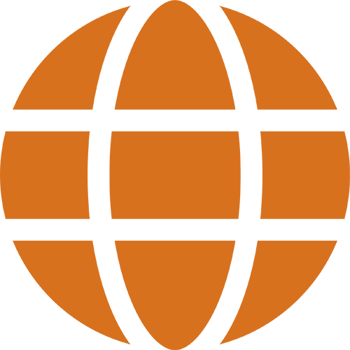 globe icon in orange