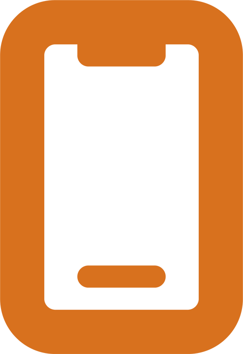 mobile icon in orange