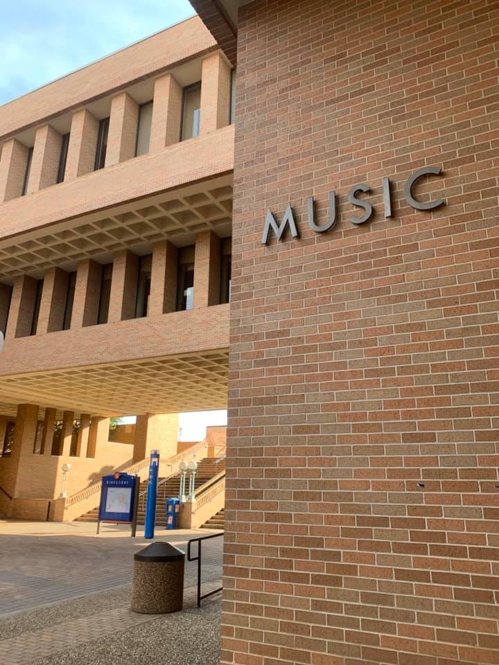 entrance to music building
