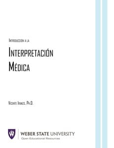 "Introducción A La Interpretación Médica" cover. It's white with two light blue stripes on the right side. The title is left-aligned and nearly halfway down the cover.