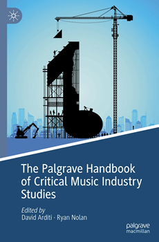 The Palgrave Handbook cover of a construction site and workers building a music note