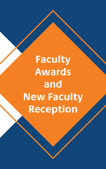Faculty Awards and New Faculty Reception heading on pamphlet 