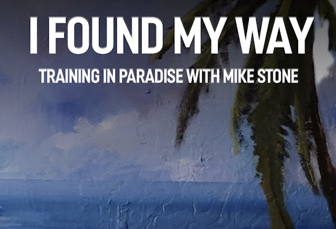 Book cover of "I Found My Way" by Shaun D. House. It looks like a painting of the sea with a palm tree at the side.