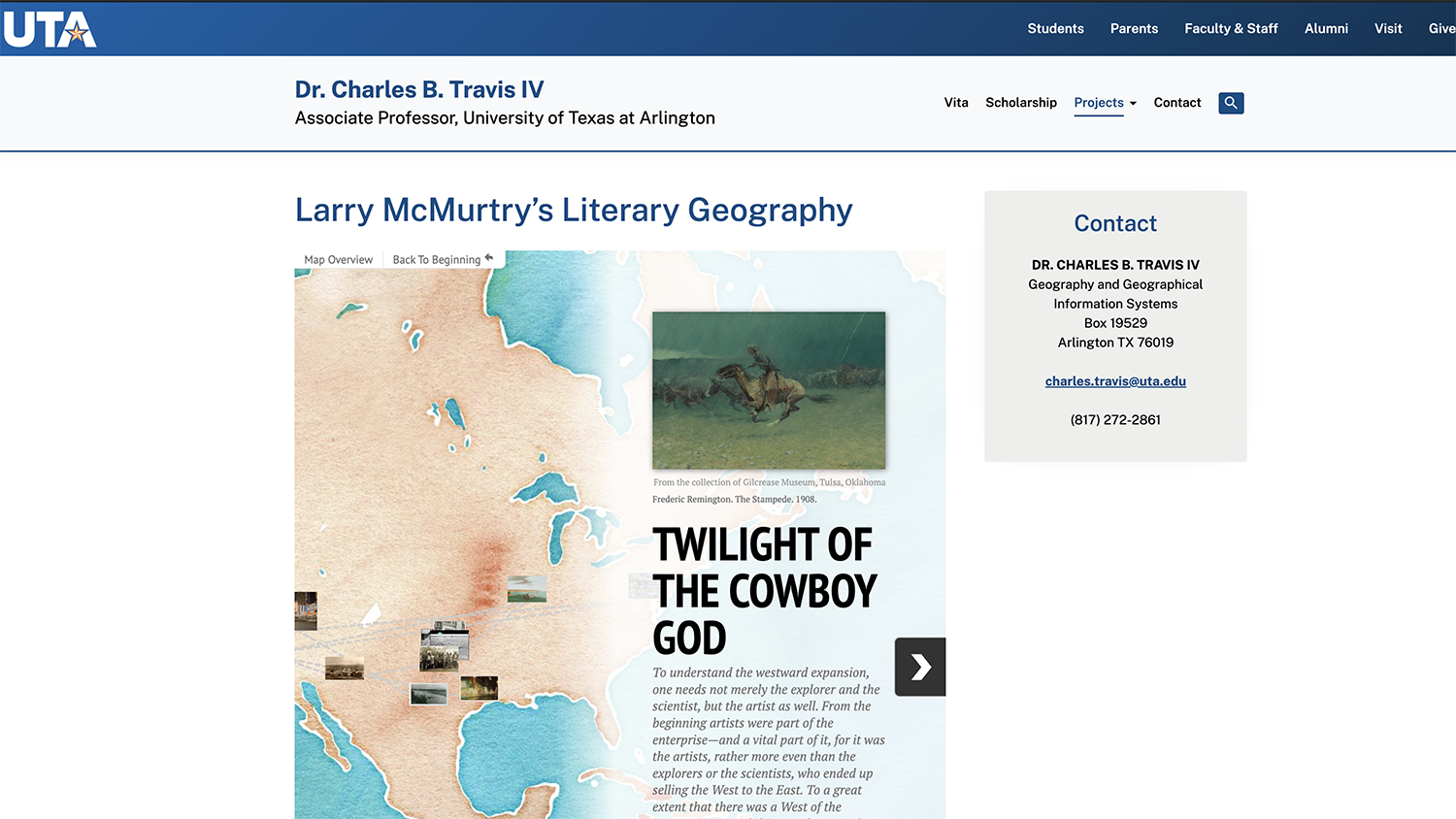 Screen Capture of the Twilight of a Cowboy God page