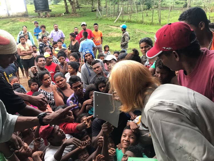 Volunteers with Send Hope hand out school supplies to young students of the Mosquito Coast region of Honduras. (Courtesy photo)