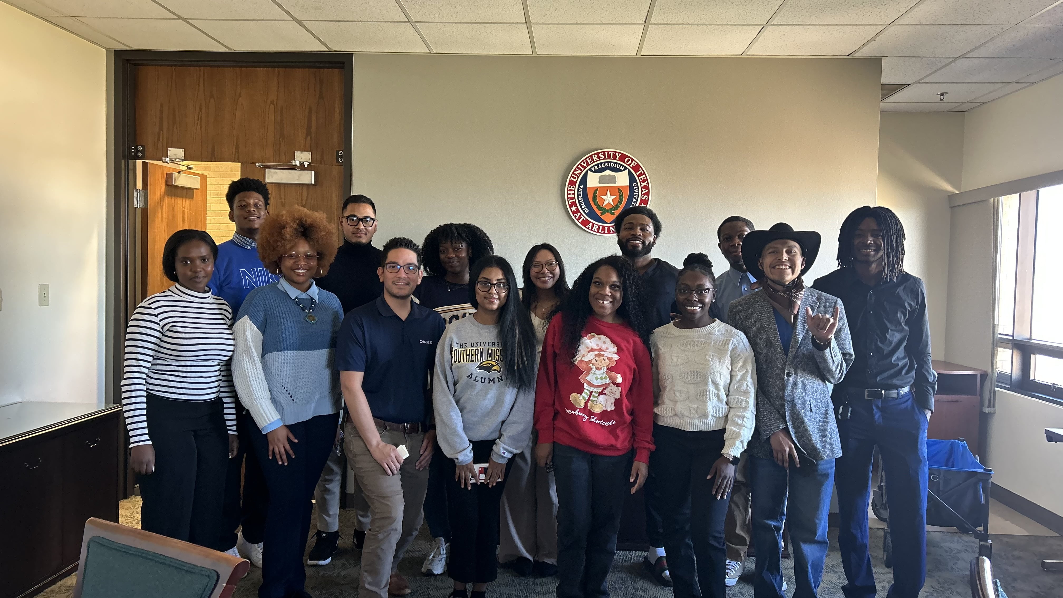 Members of the the National Association of Black Accountants UTA Chapter pose for a photo during an organization event. (Courtesy photo)