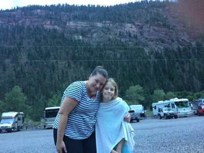 Adrienne with daughter in Ouray, Colorado