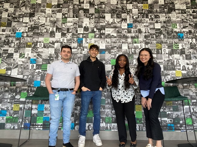 Gabriel (second from right) with tax interns at the Weaver Fort Worth office on March 28, 2023