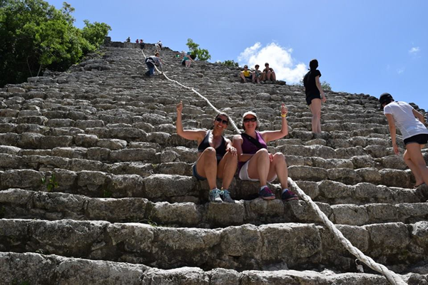 Photo of Linda Letherwood in Mexico with a friend